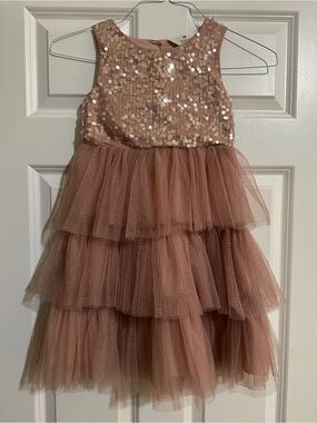 H&M layered sequin dress girls size 6X